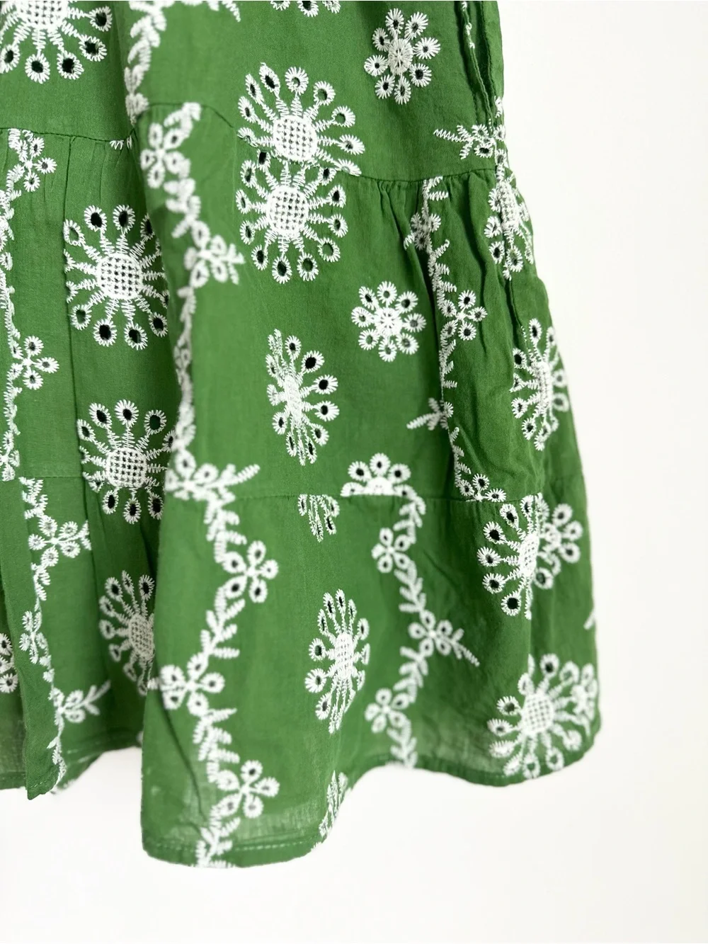 VIGNETTE Girls Green Embroidered Halter Sundress Size 7Y